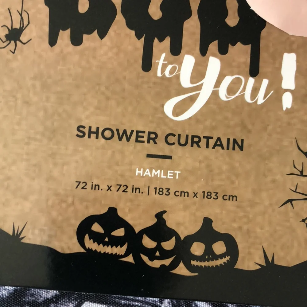 Black and White Halloween SKULL Shower Curtain